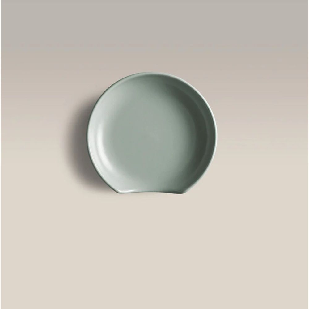 Year and Day Palm Green Ceramic spoon rest.